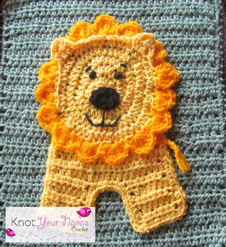 Lion Applique Crochet pattern by Teri Heathcote | Knitting ...