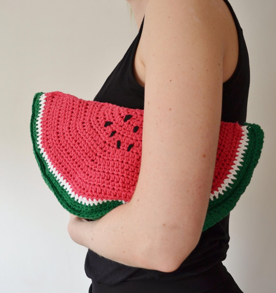 Watermelon Clutch bag Crochet pattern by Kath Webber