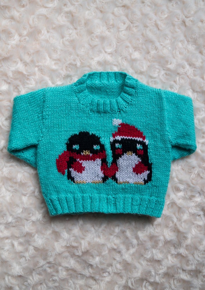 Intarsia Lovely Penguins Chart Childrens Sweater Knitting