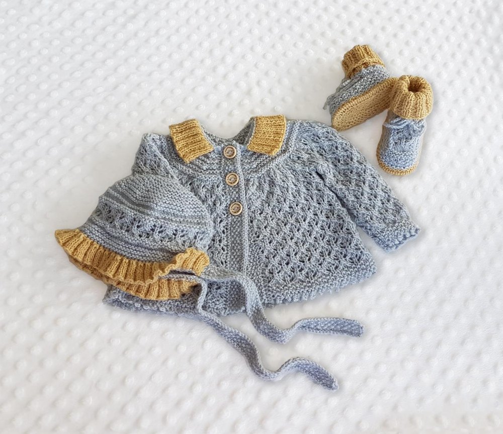 Angel Lace Baby Layette Knitting pattern by T Bee Cosy