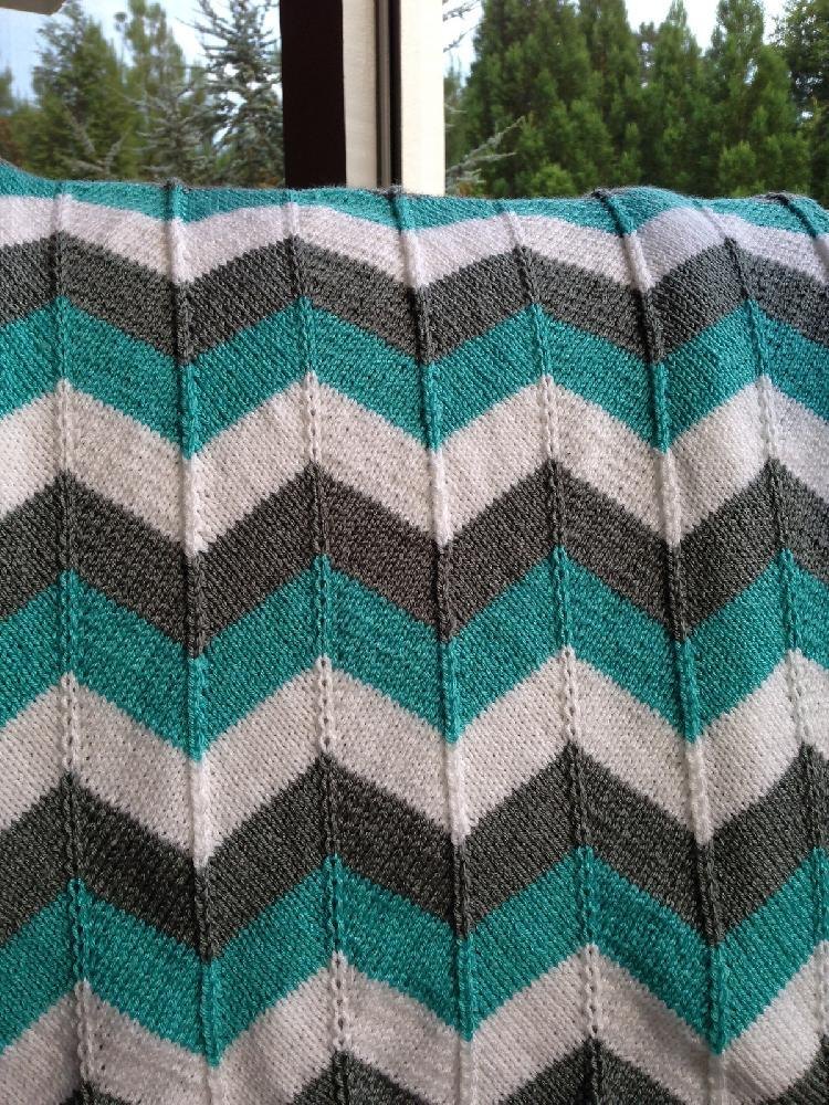 Chevron Baby Blanket and Chevron Throw Knitting pattern by ...