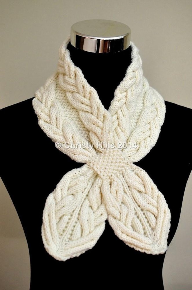 Milky White Cables Scarf Knitting pattern by Christy Hills