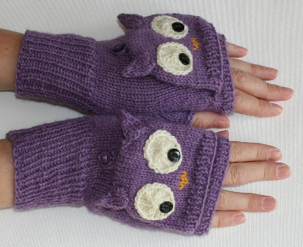 Twit twoo: Owl flip top mitts Knitting pattern by Vikki ...