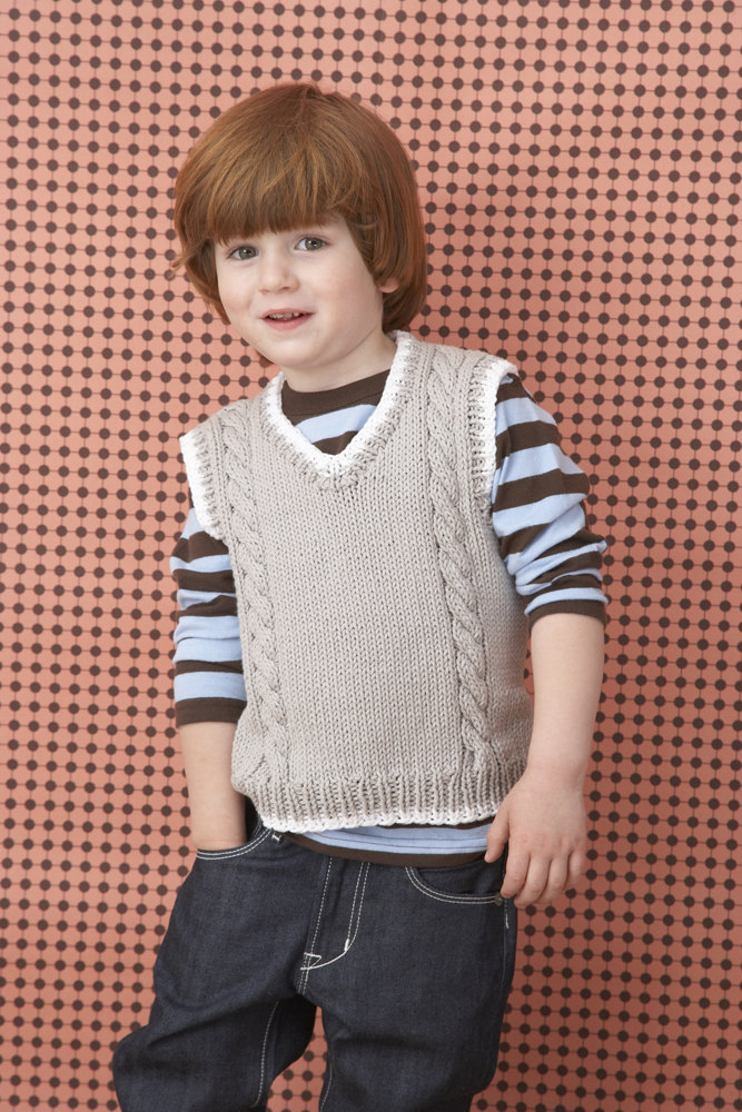 Cable Vest in Lion Brand Cotton-Ease - 70202A | Knitting ...
