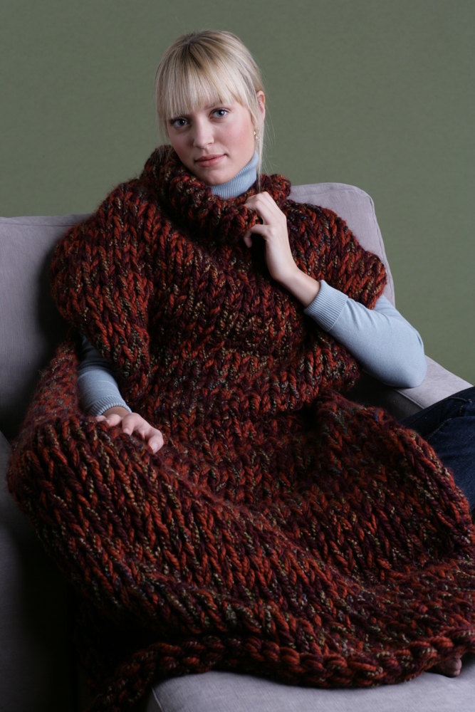 Knit Sweater Blanket in Lion Brand WoolEase Thick & Rápido