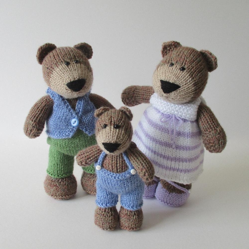 The Three Bears Knitting pattern by Amanda Berry Knitting Patterns
