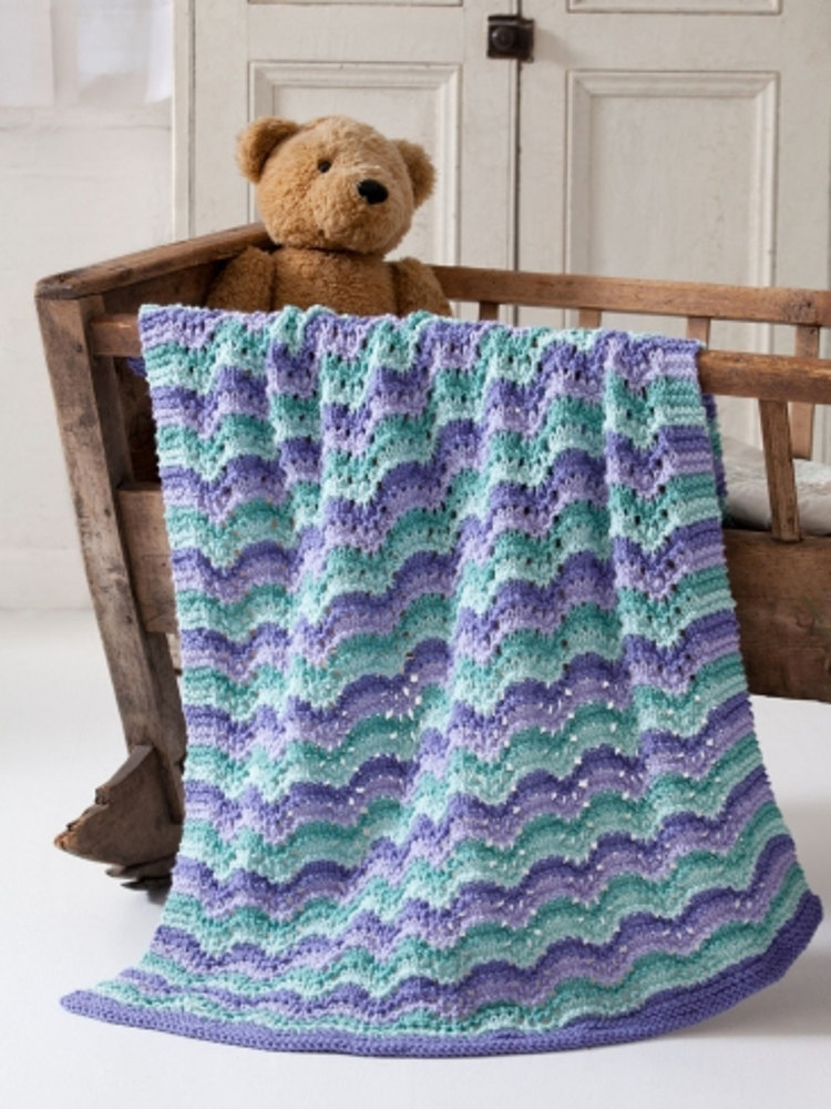 Lullaby Baby Blanket in Caron One Pound Downloadable PDF