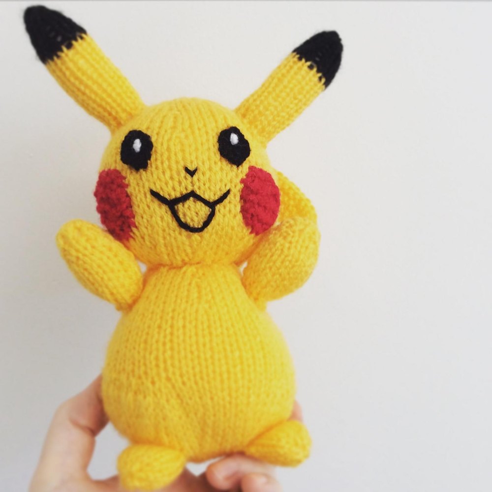 Pikachu pokemon Soft Toy amigurumi Knitting pattern by Emma Whittle