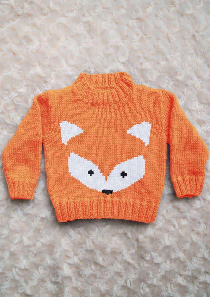 Intarsia Fox Face Chart & Childrens Sweater Knitting