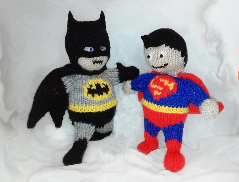 Superhero, batman and superman toy Knitting pattern by