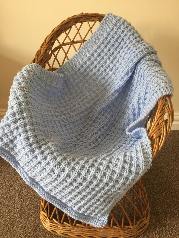 Simple Waffle Baby Blanket Knitting pattern by Daisy Gray
