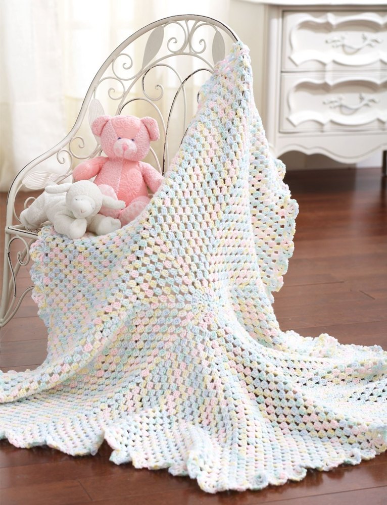 Round Blanket To Crochet in Bernat Baby Sport Knitting