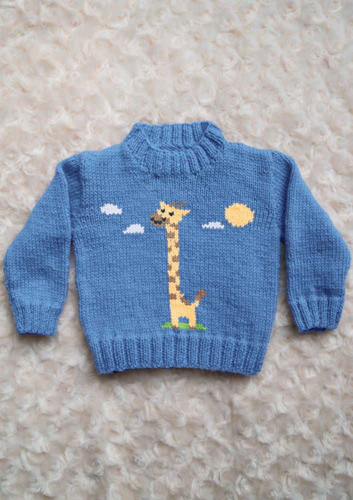 Intarsia Giraffe Chart & Pull à tricoter pour enfants