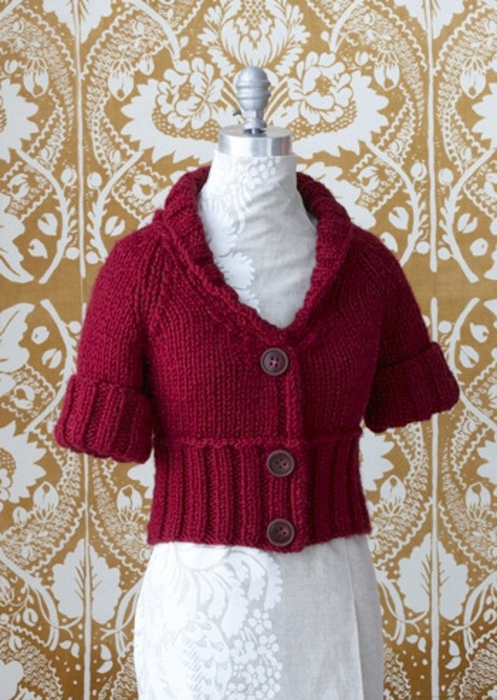 Short and Chic Cardigan in Lion Brand WoolEase Thick