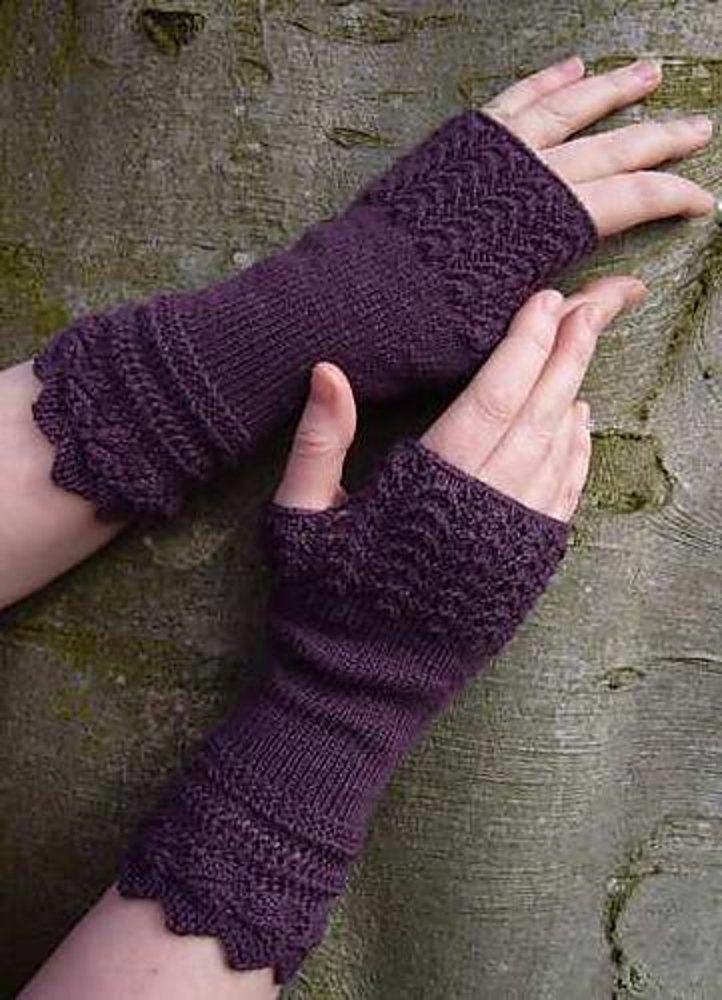 Belladonna fingerless gloves Knitting pattern by Sally Pointer