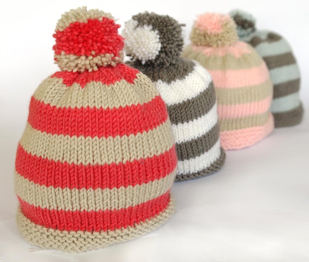 Easy baby bobble hat Knitting pattern by Sproglets Kits