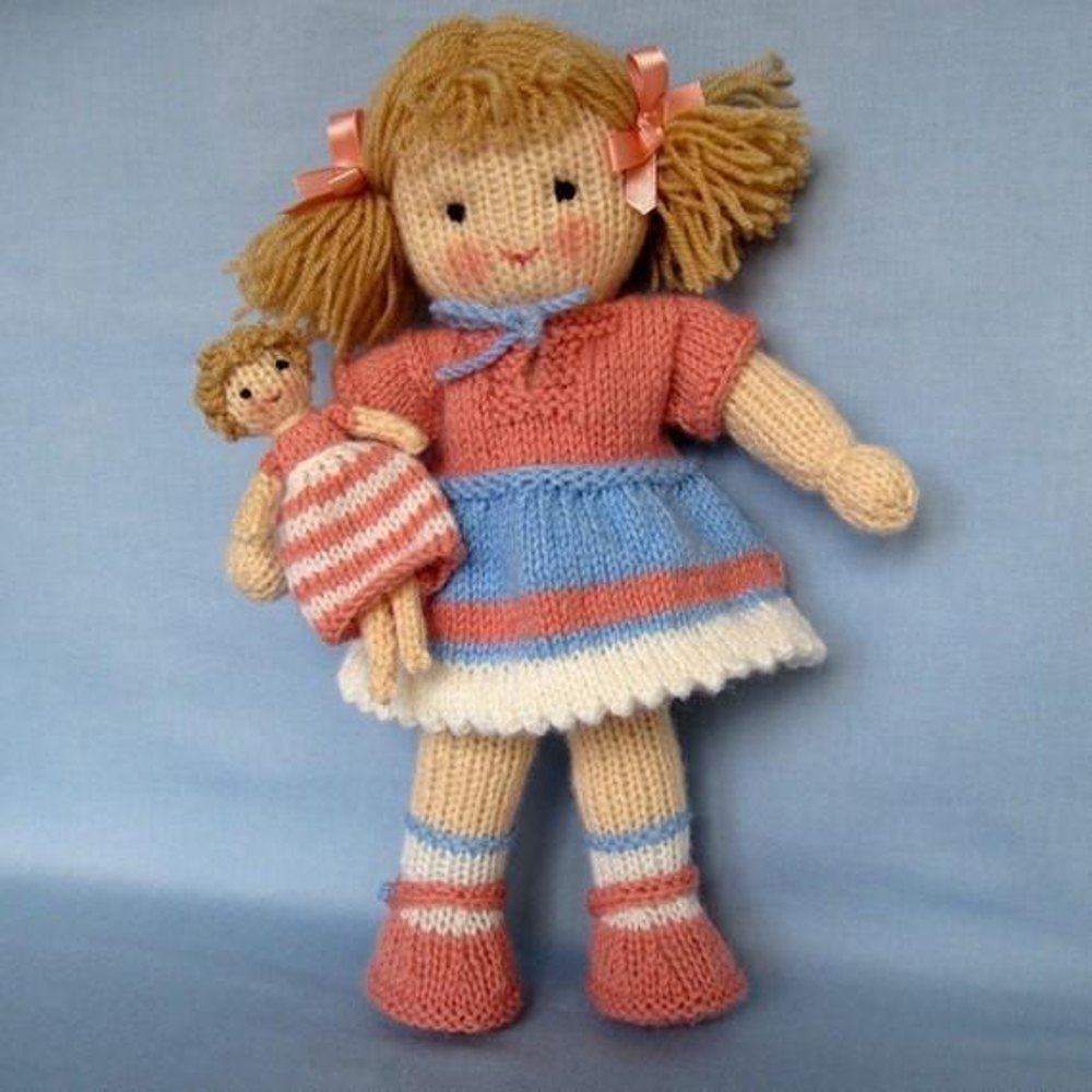 Lulu Knitted Doll Knitting pattern by Dollytime Knitting Patterns