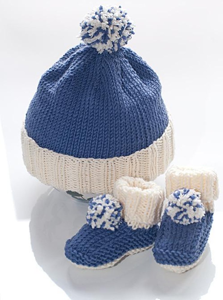 Baby bobble hat and booties "Nicki" Knitting pattern by