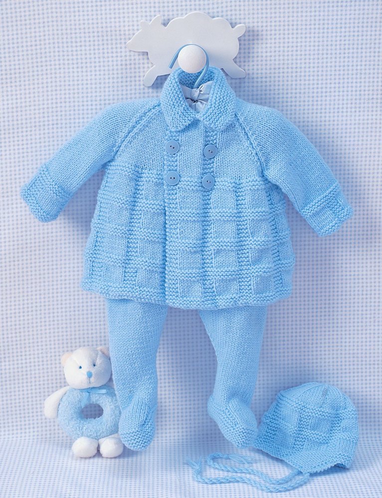 Pram Set in Bernat Softee Baby Solids | Knitting Patterns | LoveKnitting