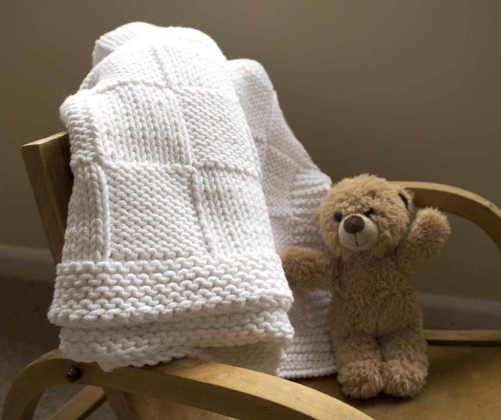 Patron de tricot Easy Baby Blanket par Sproglets Kits